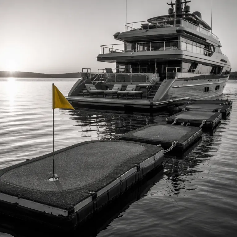 Floating golf greens that elevate your luxury boat hotel stay